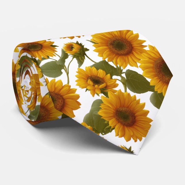 Cravate Sunflower Bloom Floral Pattern (Roulé)