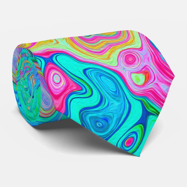 Cravate Super Abstrait Rainbow Liquid Swirl (Roulé)