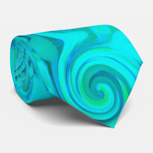 Cravate Super Cool Abstrait Aqua Liquid Art Swirl