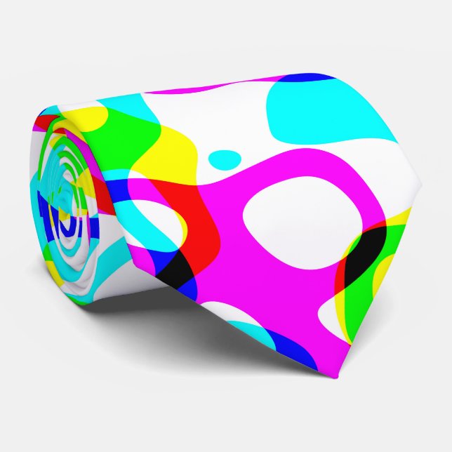 Cravate Super Neon Fluorescent Hippie Liquides Éperons (Roulé)