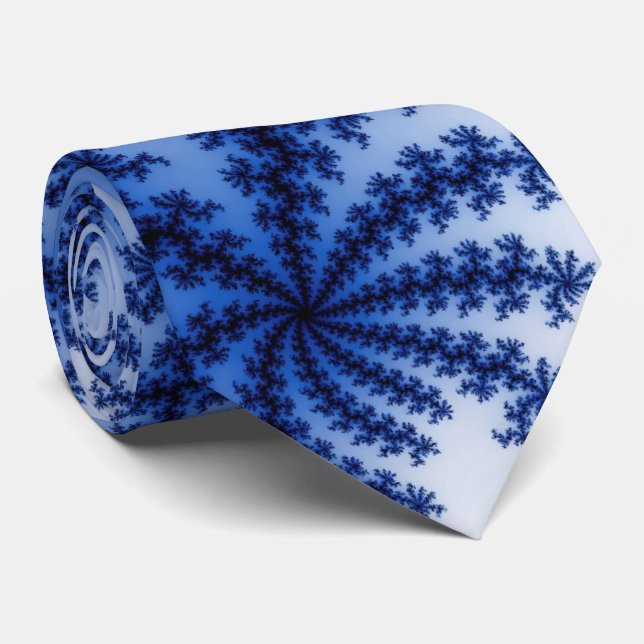 Cravate Super Retro Delft Blue Fractal Art (Roulé)