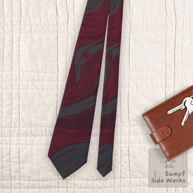 Cravate Swirls à Dark Red and Gray (Créateur téléchargé)