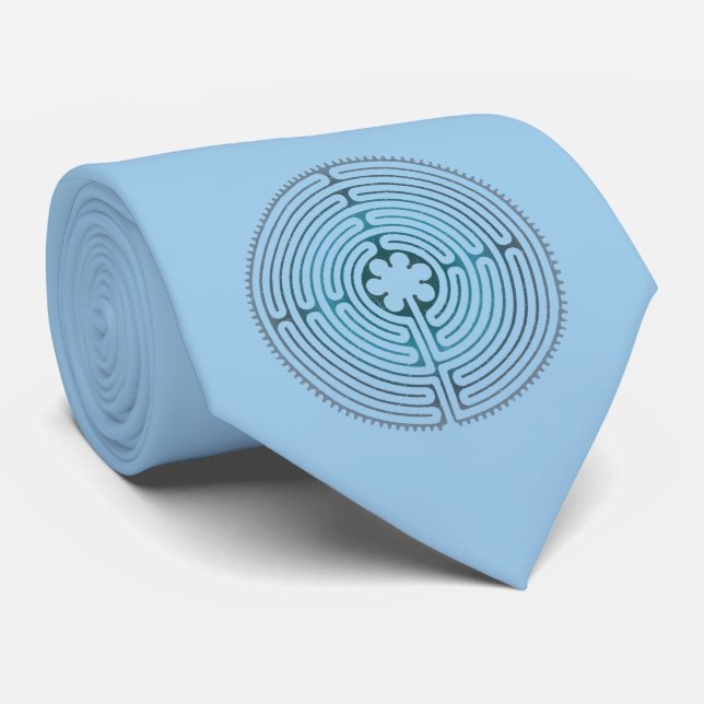 Cravate Symbole de Géométrie Sacrée - Labyrinthe de Chartr (Roulé)
