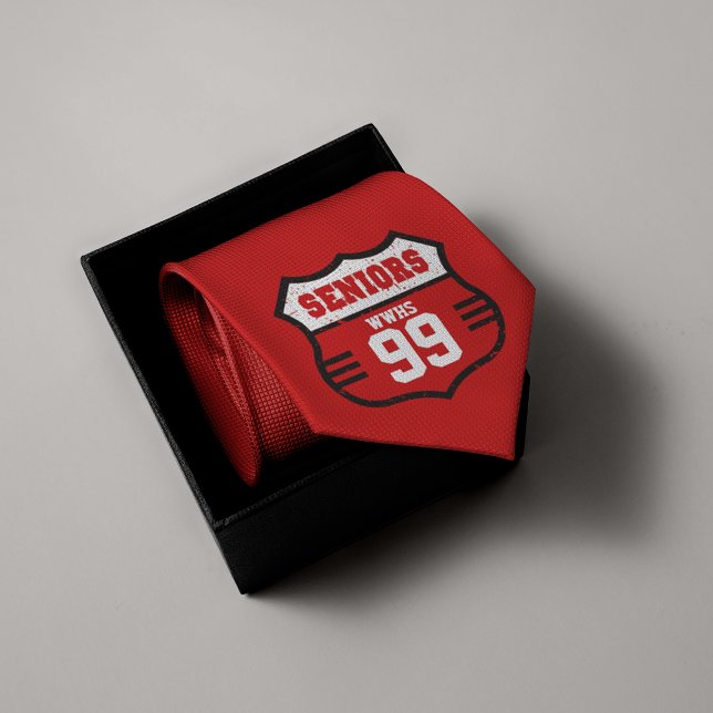 Cravate Symbole de la route des aînés en détresse rouge (Créateur téléchargé)