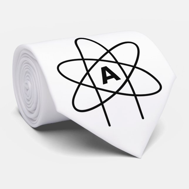 Cravate Symbole de l'athéisme (Emblème d'Atom) (Roulé)