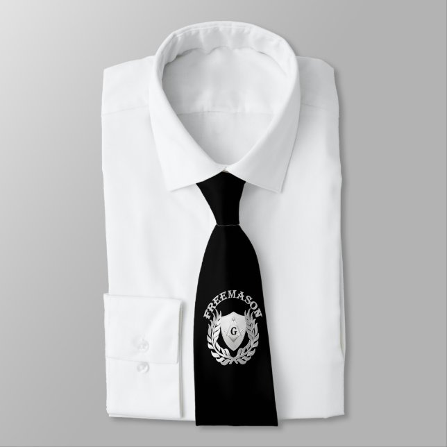 Cravate Symbole de maçonnerie en argent (Attaché)