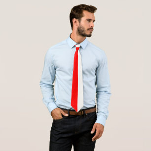 Cravate Symbole du drapeau de la Pologne rouge blanc