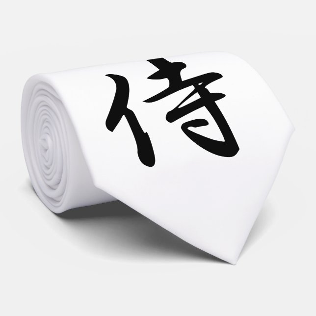 Cravate SYMBOLE Kanji Samurai (Roulé)