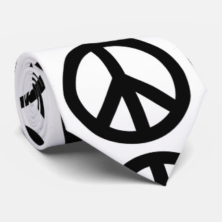 CRAVATE SYMBOLE SYMBOLE DE LA PAIX BLANC NOIR