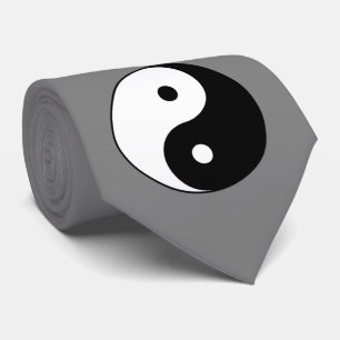 Cravate SYMBOLE YIN ET Yang (Taijitu taoïste chinois)