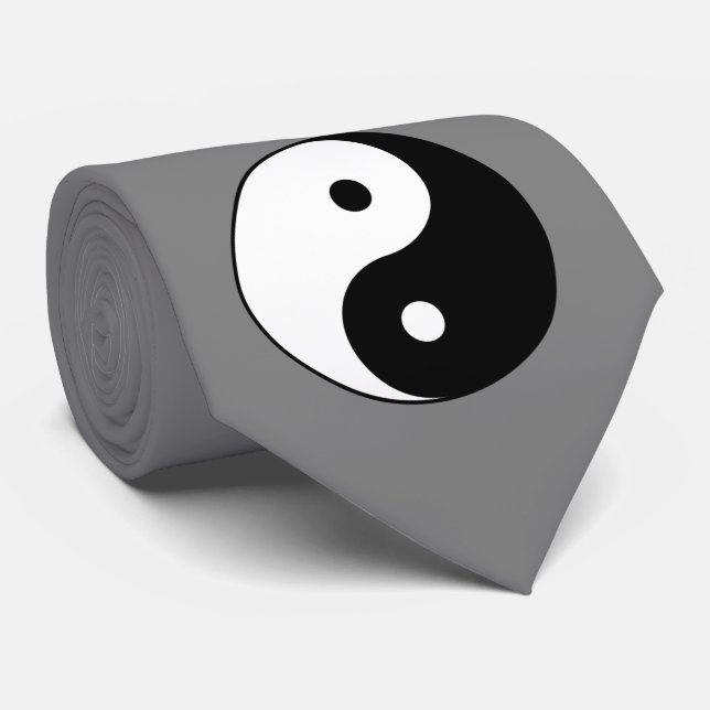 Cravate SYMBOLE YIN ET Yang (Taijitu taoïste chinois) (Roulé)