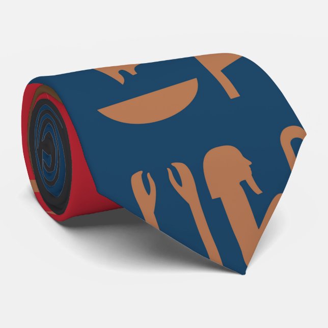 Cravate Symboles égyptiens Composition Art Déco #1 (Roulé)