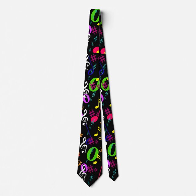 Cravate Symboles musicaux Design Motif (Devant)