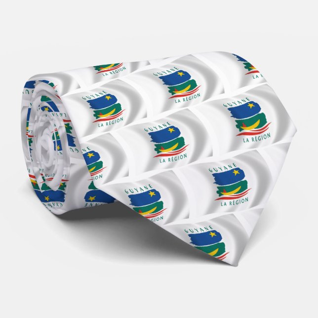 Cravate T-shirt Drapeau de la Guyane française (Roulé)