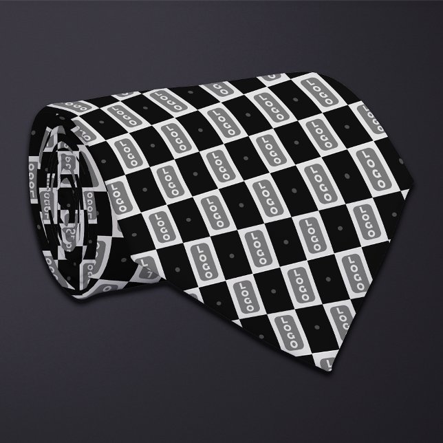 Cravate Tableau de contrôle du logo noir (grand rectangle) (Créateur téléchargé)