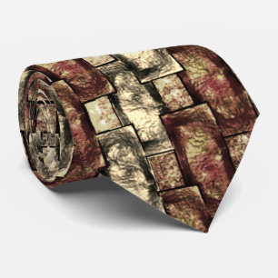 Cravate Tache Brown et dorée, pièces rectangulaires sculpt