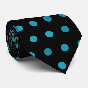 Cravate Taches à pois bleu sarcelle