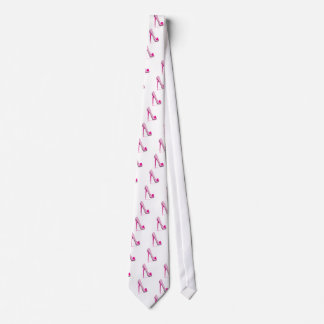 Cravate Talon de ruban de rose de conscience de cancer du