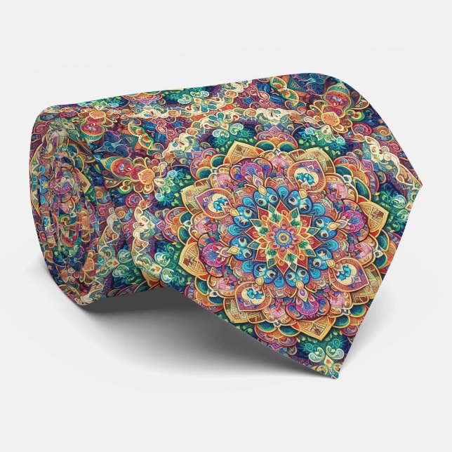 Cravate Tapis Designer Persan de Luxe | Faux Col de Soie (Roulé)