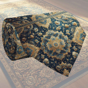 Cravate Tapis Designer Persan de Luxe Faux Col de Soie