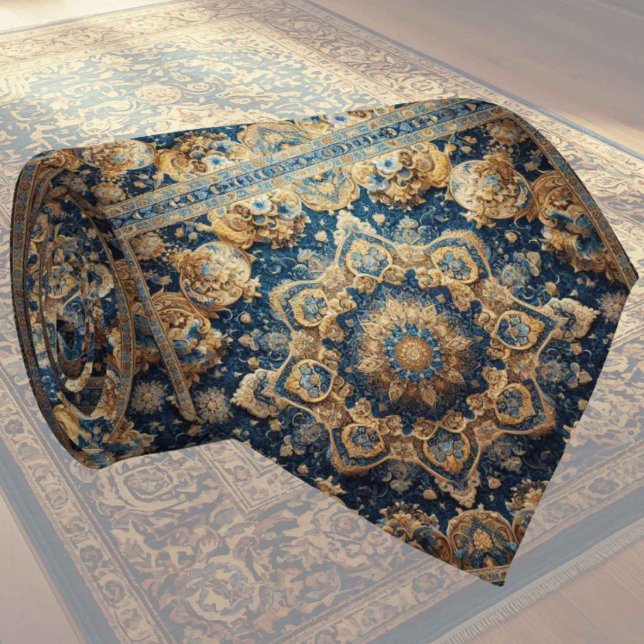Cravate Tapis Designer Persan de Luxe | Faux Col de Soie (Créateur téléchargé)