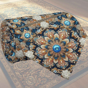 Cravate Tapis Designer Persan de Luxe Faux Col de Soie