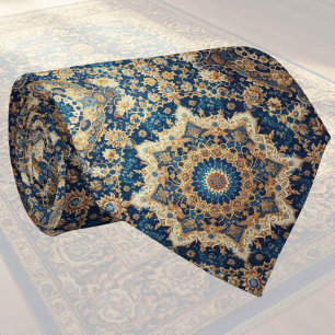Cravate Tapis Designer Persan de Luxe Faux Col de Soie