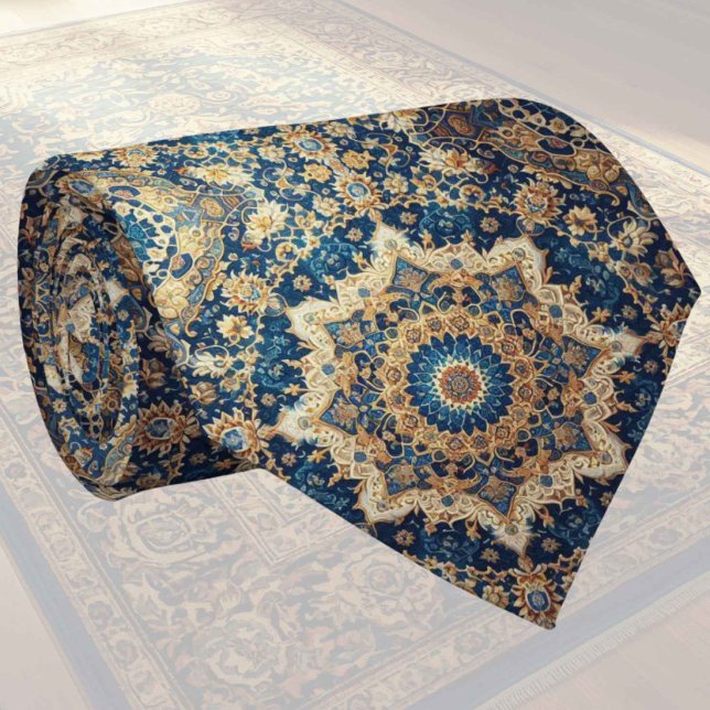 Cravate Tapis Designer Persan de Luxe | Faux Col de Soie (Créateur téléchargé)