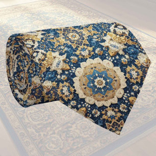 Cravate Tapis Designer Persan de Luxe Faux Col de Soie