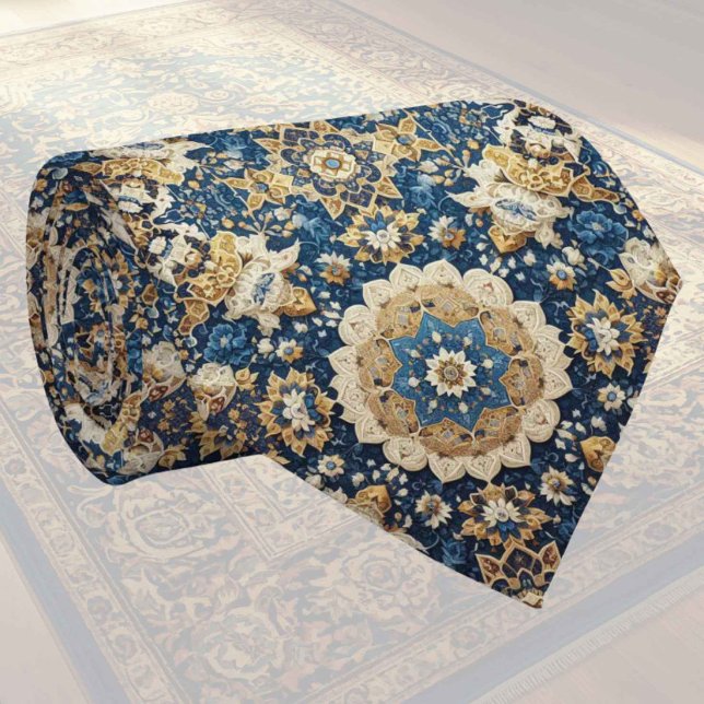 Cravate Tapis Designer Persan de Luxe | Faux Col de Soie (Créateur téléchargé)