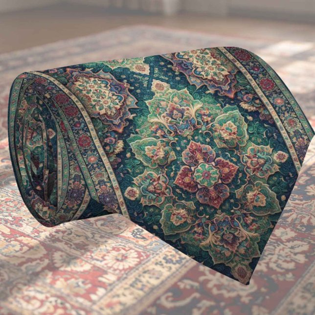 Cravate Tapis Designer Persan de Luxe | Foulard en faux so (Créateur téléchargé)