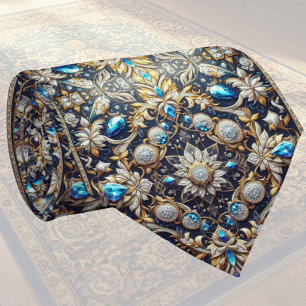 Cravate Tapis Designer Persan de Luxe Foulard en Faux So