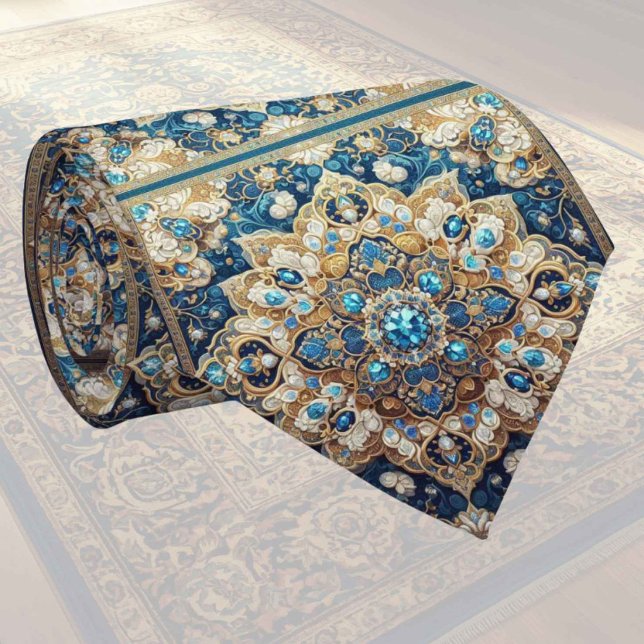 Cravate Tapis Designer Persan Luxueux | Faux Col de Soie (Créateur téléchargé)