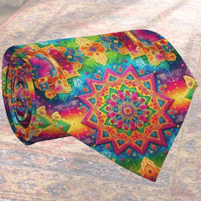 Cravate Tapis Indien de Luxe Designer | Faux Col de Soie (Créateur téléchargé)