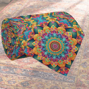 Cravate Tapis Indien de Luxe Designer Faux Col de Soie