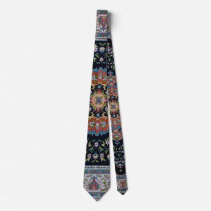 Cravate Tapis Kilim Ancien Oriental Bleu Beau