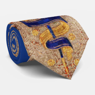 Cravate TAROTS DE RENAISSANCE ANTIQUE, ACE OF SWORDS Gold