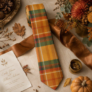 Cravate Tartan à carreaux de la récolte d'automne chaud