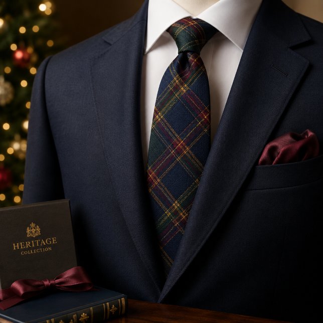 Cravate Tartan à carreaux de Noël de luxe (Créateur téléchargé)