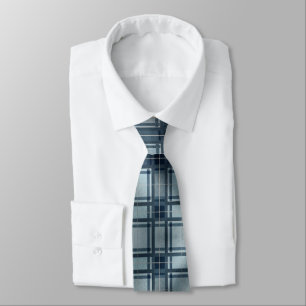 Cravate Tartan à carreaux gris-bleu