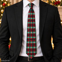 Tartan à carreaux rouge et vert de Noël Flocons de