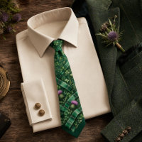 Tartan à carreaux vert émeraude et chardon irlanda