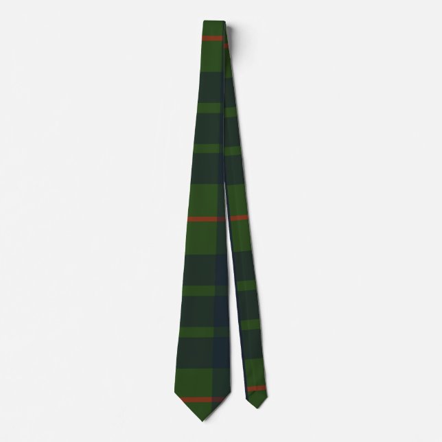 Cravate Tartan à carreaux vert et bleu (Devant)