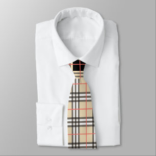 Cravate Tartan beige Plaid À damiers Motif Plaid Motif