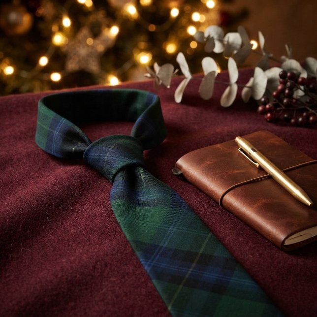 Cravate Tartan classique du clan Douglas vert bleu marine  (Créateur téléchargé)
