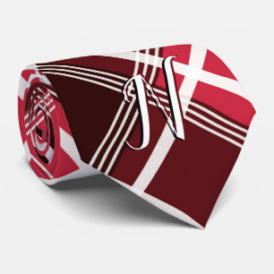 Cravate Tartan classique Plaid Red Black Monogramme person