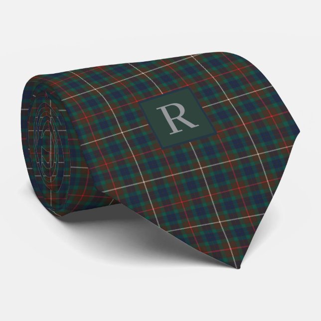 Cravate Tartan de chasse Fraser Plaid Clan écossais Monogr (Roulé)