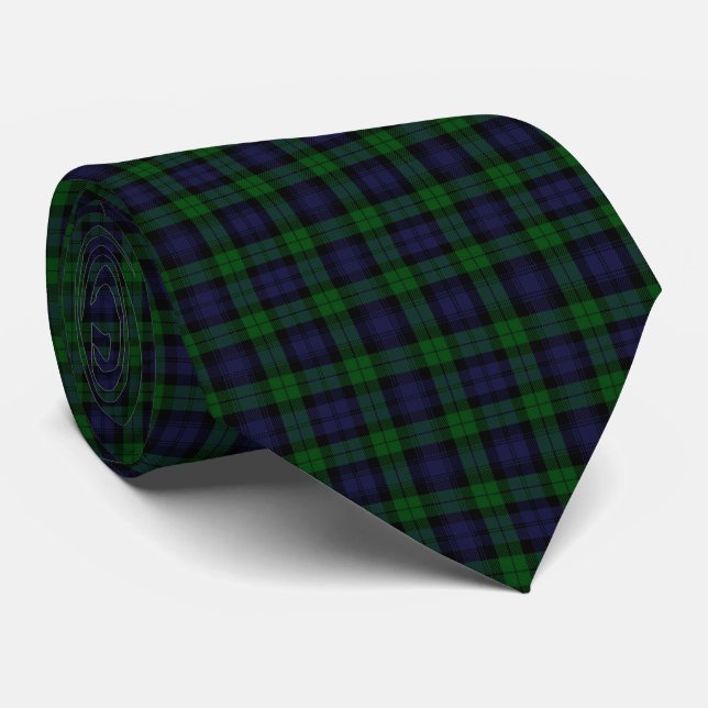 Cravate Tartan écossais traditionnel Black Watch à carreau (Roulé)