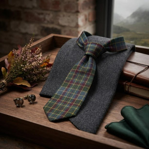 Cravate Tartan Élégant Automne Highland Mist