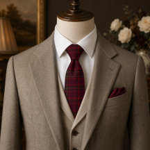 Tartan élégant bordeaux